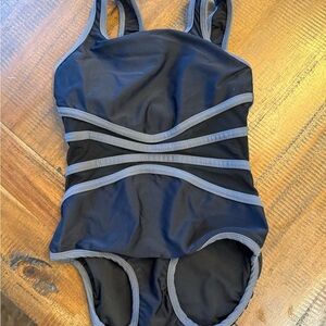Black and Gray five leotard